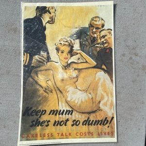 Keep Mum Vintage Laminated Poster